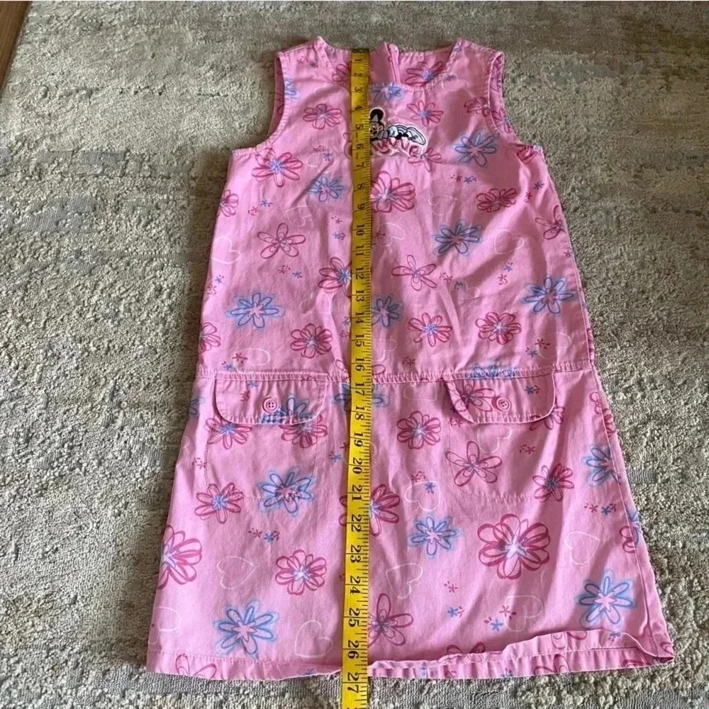 Disney Store Vintage 90s Rare Pink Cotton Floral Dress Minnie Embroidered: Med